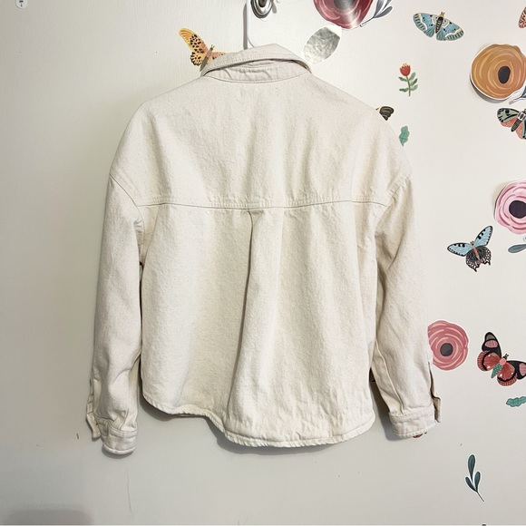 Zara Cream Denim Jacket M - Picture 4 of 9